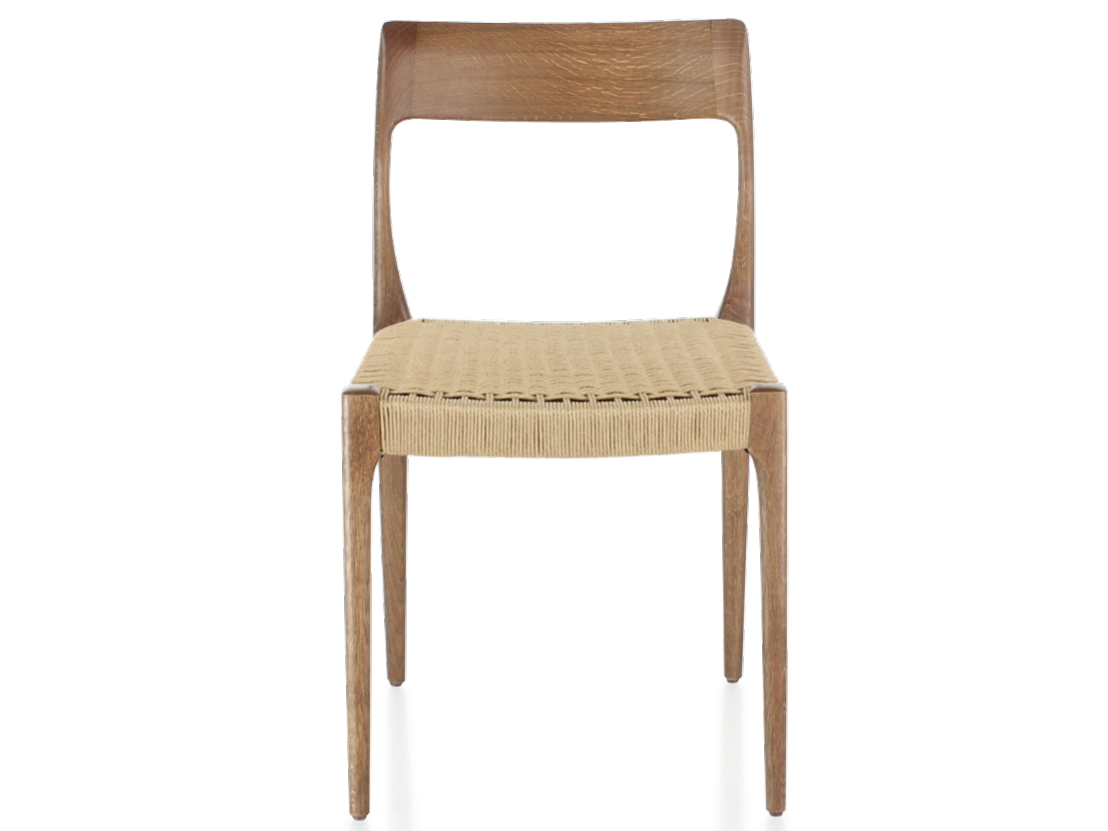 Chaise en noyer avec assise rembourrée et confortable